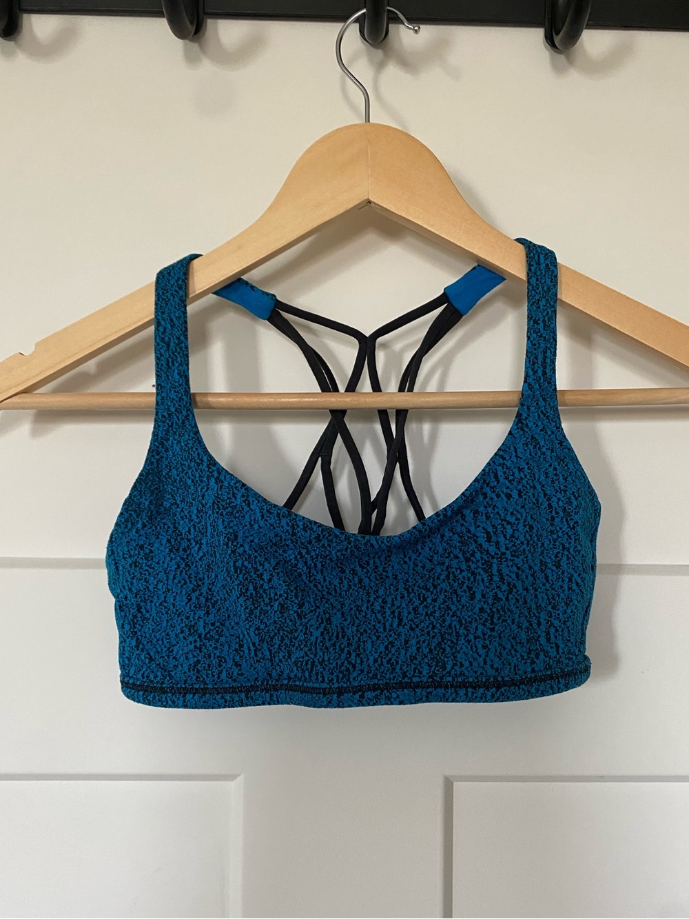 Lululemon Blue Textured Strappy Sports Bra
